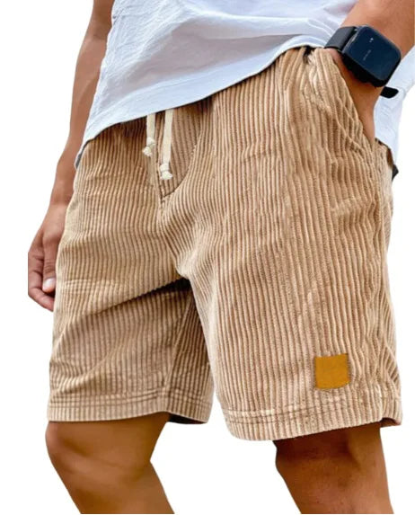 Pantalones cortos casuales de pana estilo retro para hombre