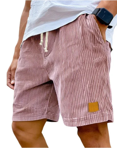 Pantalones cortos casuales de pana estilo retro para hombre