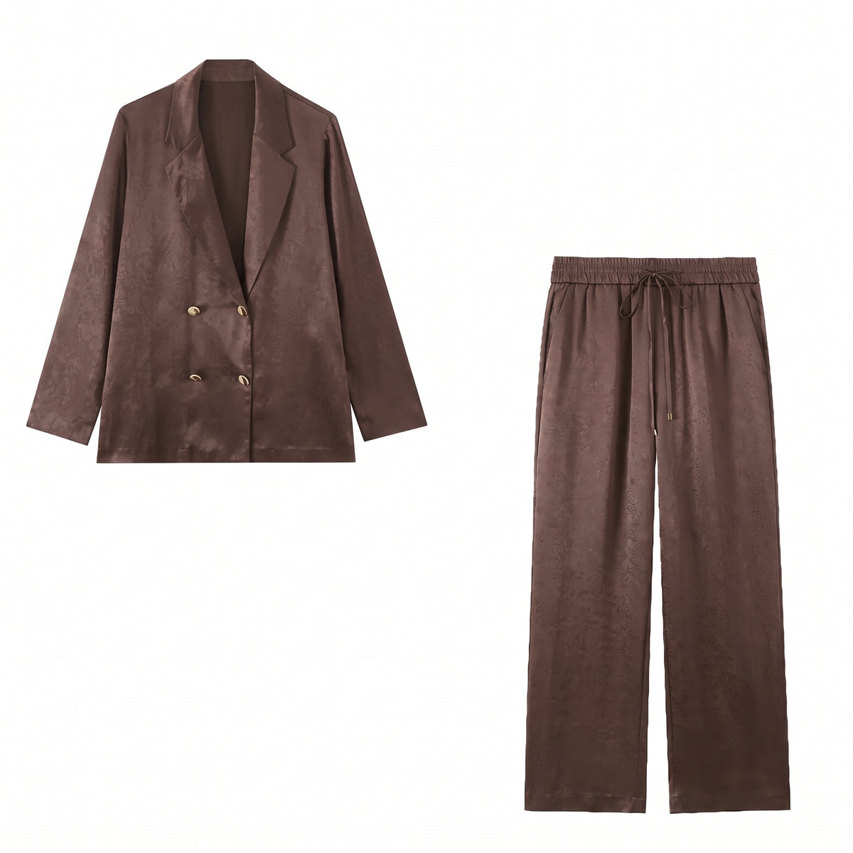 Conjunto Blazer Oversize y Pantalón de Pierna Ancha para Mujer