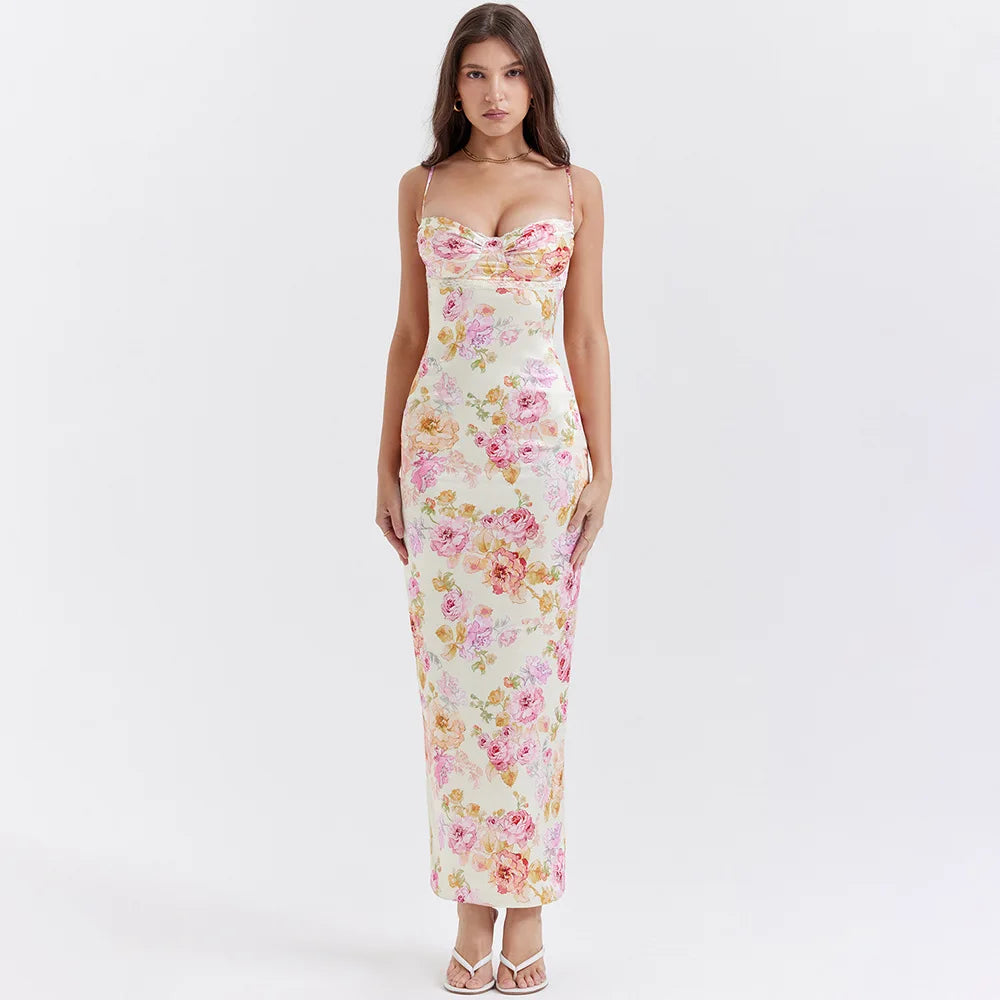 Valentina - Vestido Largo Floral de Tirantes