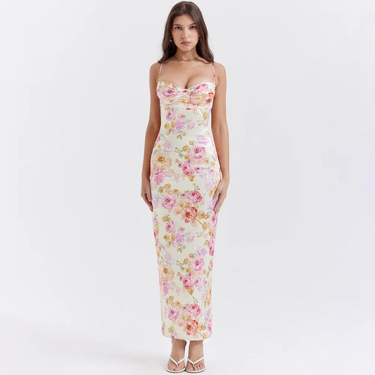 Valentina - Vestido Largo Floral de Tirantes