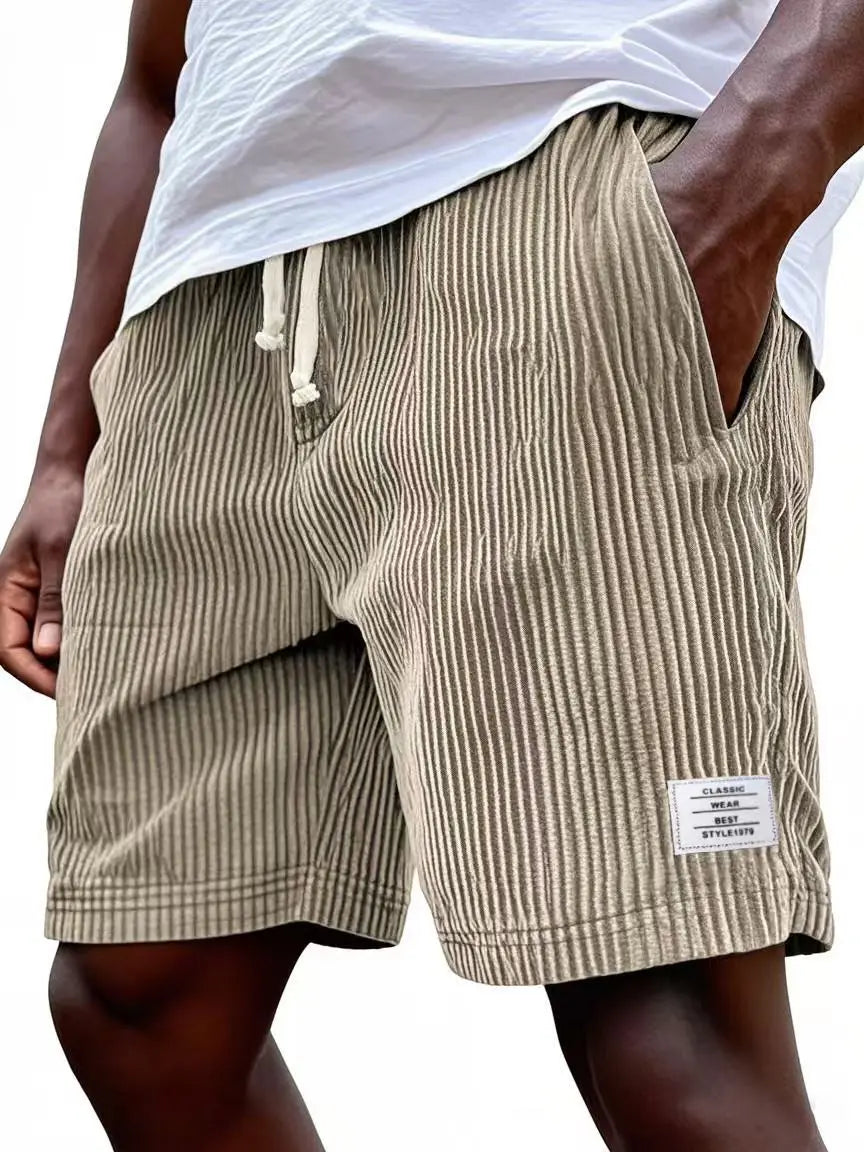 Pantalones cortos casuales de pana estilo retro para hombre