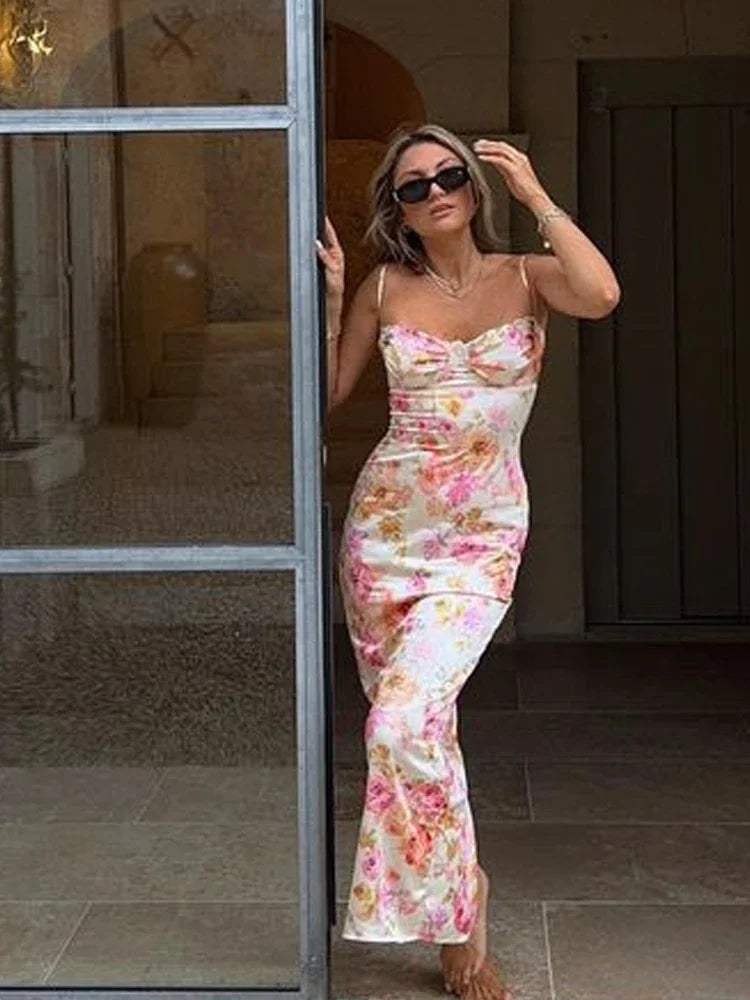 Valentina - Vestido Largo Floral de Tirantes