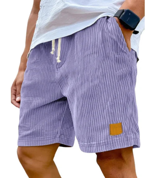 Pantalones cortos casuales de pana estilo retro para hombre