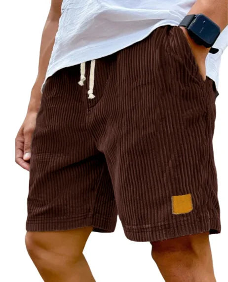 Pantalones cortos casuales de pana estilo retro para hombre