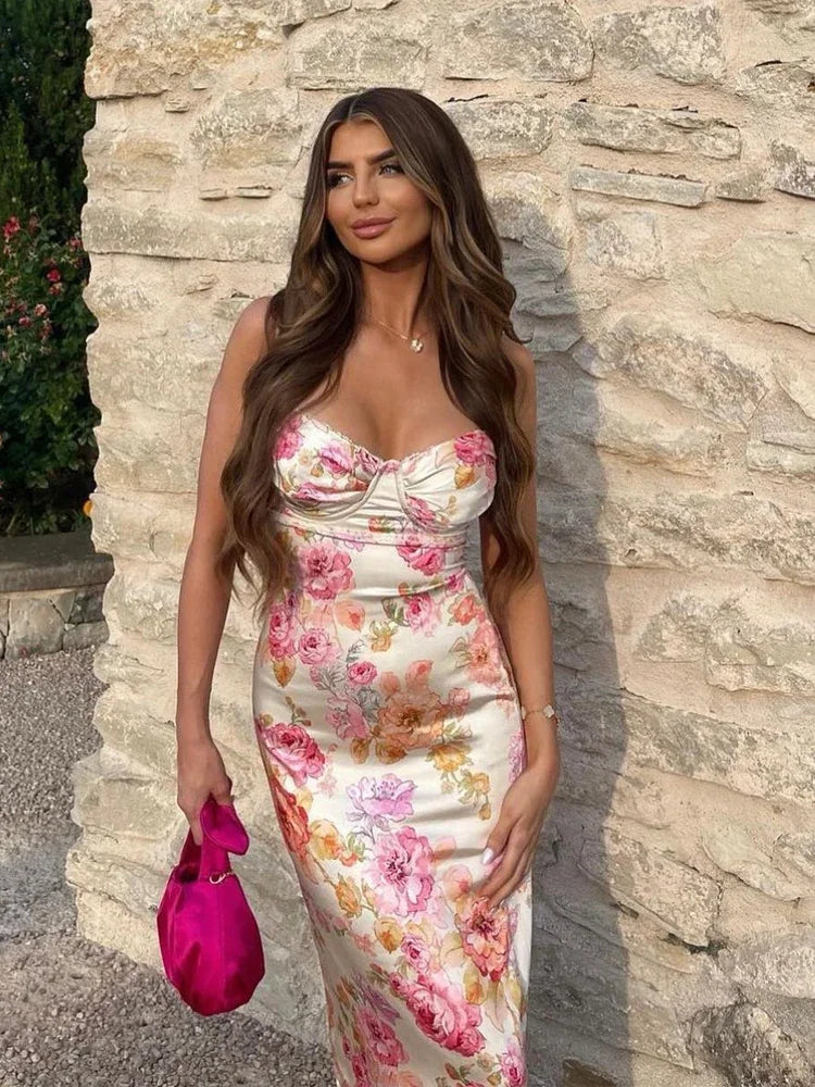 Valentina - Vestido Largo Floral de Tirantes
