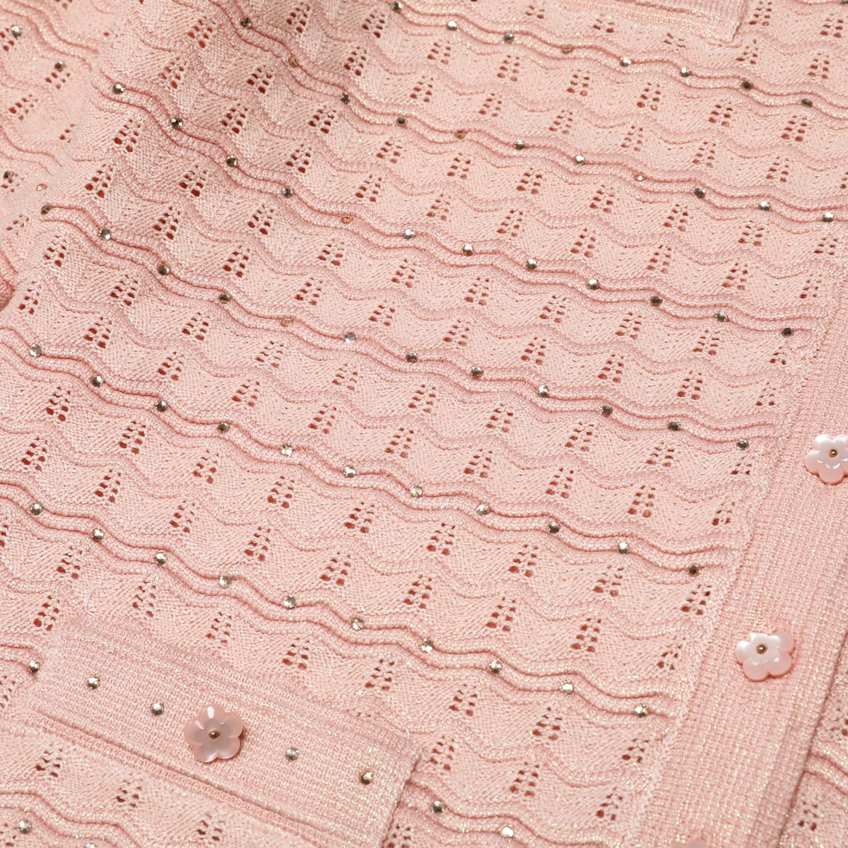 Conjunto de Punto Cardigan y Falda Rosa