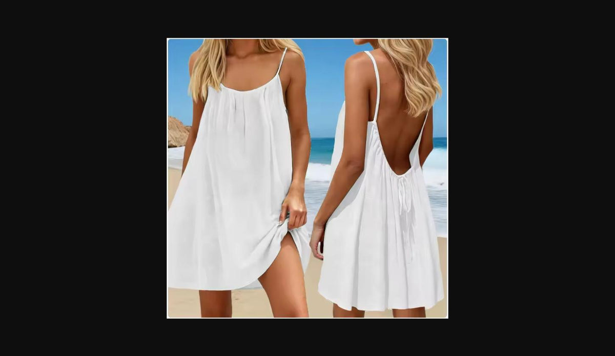 Vestido Holgado Espalda Abierta Tirantes Ajustables