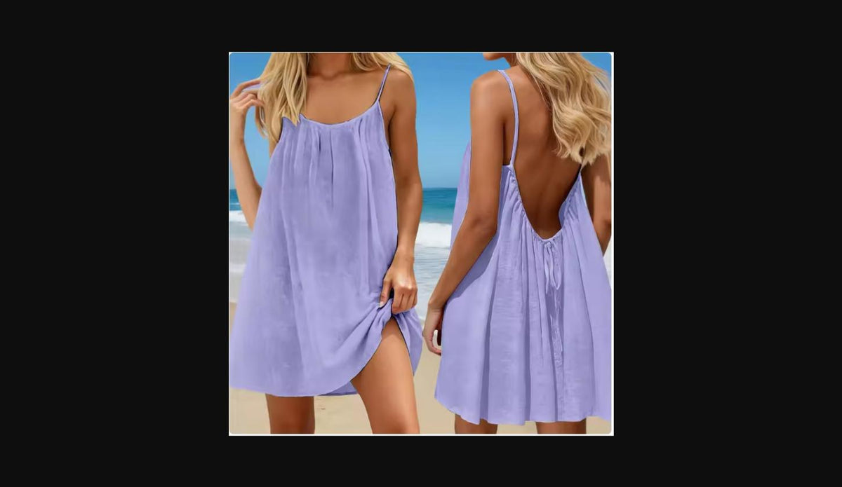 Vestido Holgado Espalda Abierta Tirantes Ajustables